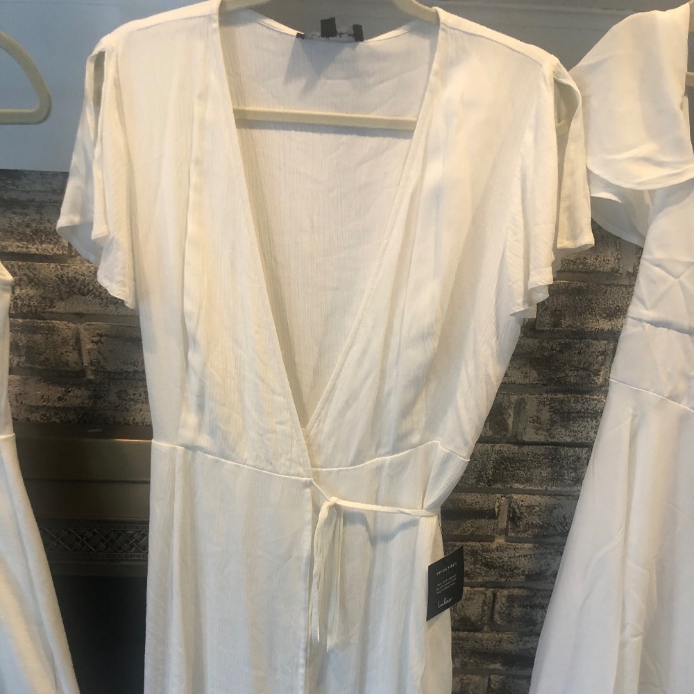 NEW TAGS lulus wrap white dress